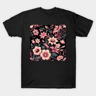 Pink Floral Motif T-Shirt